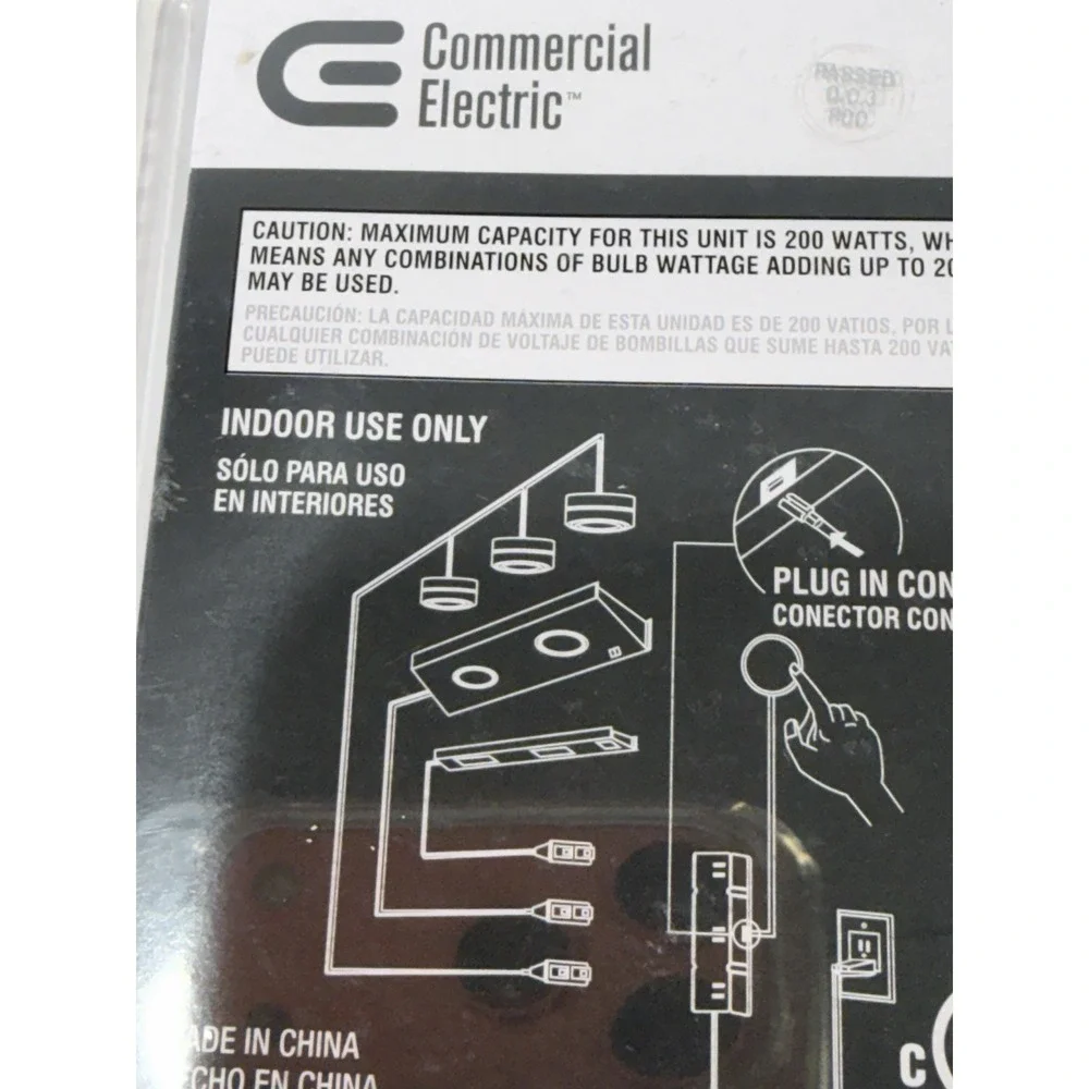 New, Commercial Electric 200 Watt 120 Volt 3 Level Touch Dimmer White 150-330